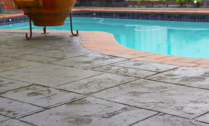 Pool Deck with Stamped Finish